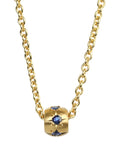 20K Gold Wide Star-Set Blue Sapphire Rondelle Necklace - Peridot Fine Jewelry - Caroline Ellen