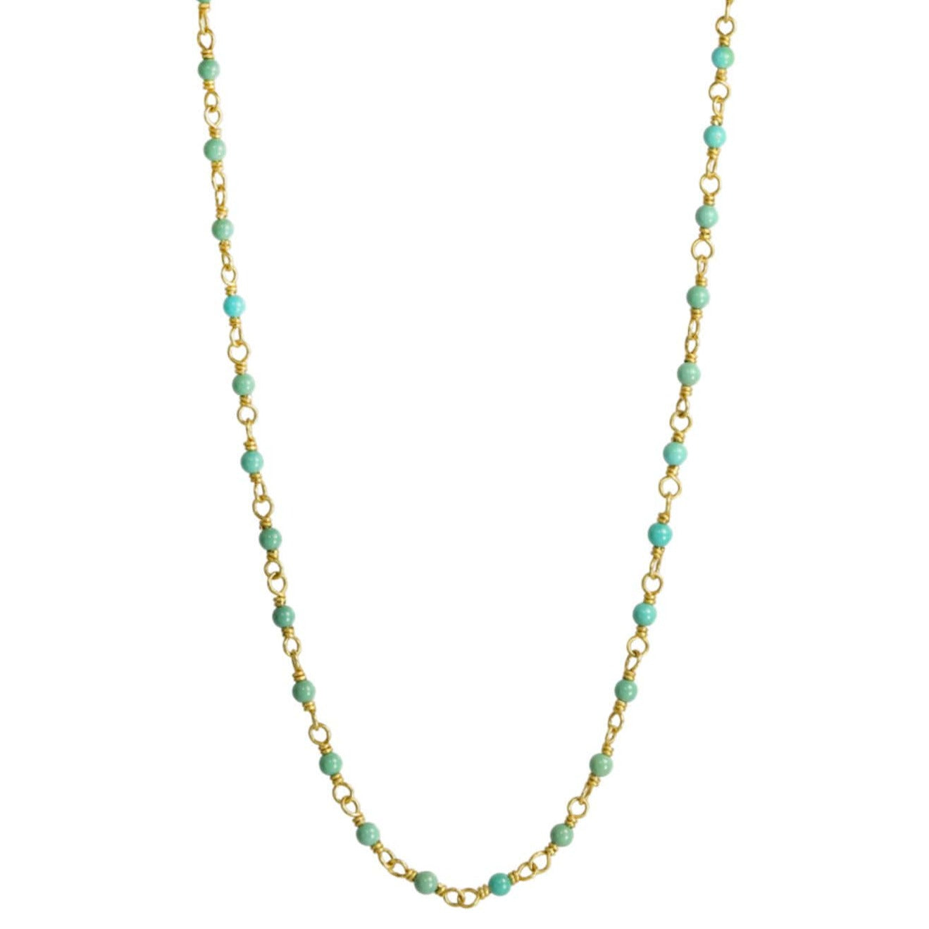 Caroline Ellen 20K Gold Wire-Wrapped Turquoise Choker Necklace