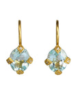 Cathy Waterman 22K Gold Antique Prong-Set Oval Sky Blue Topaz Earrings
