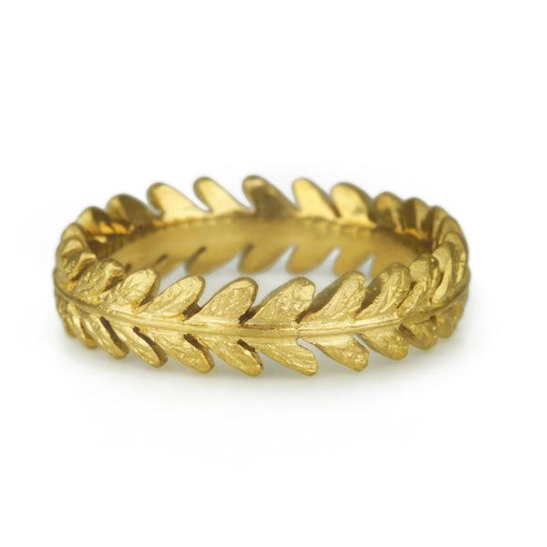Cathy Waterman 22K Gold "Laurel Leaf" Ring