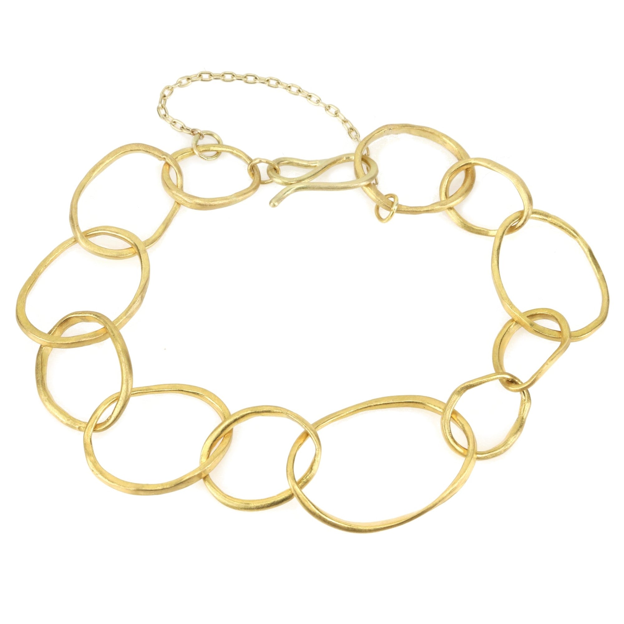 Rosanne Pugliese 22K Gold "Petal Link" Bracelet with Safety Chain