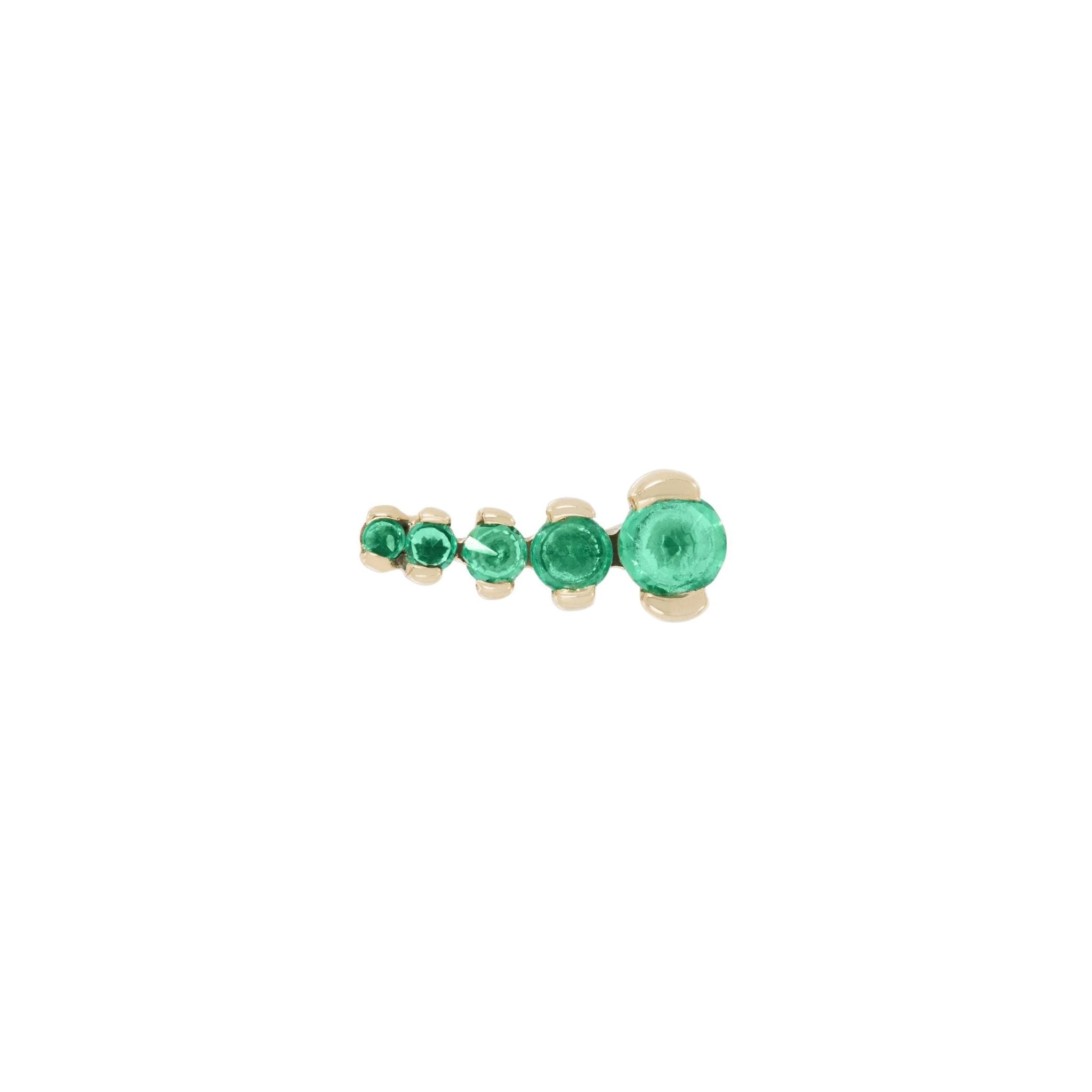 9K Gold Prong-Set Graduated Emerald Stud - Peridot Fine Jewelry - Metier by Tomfoolery