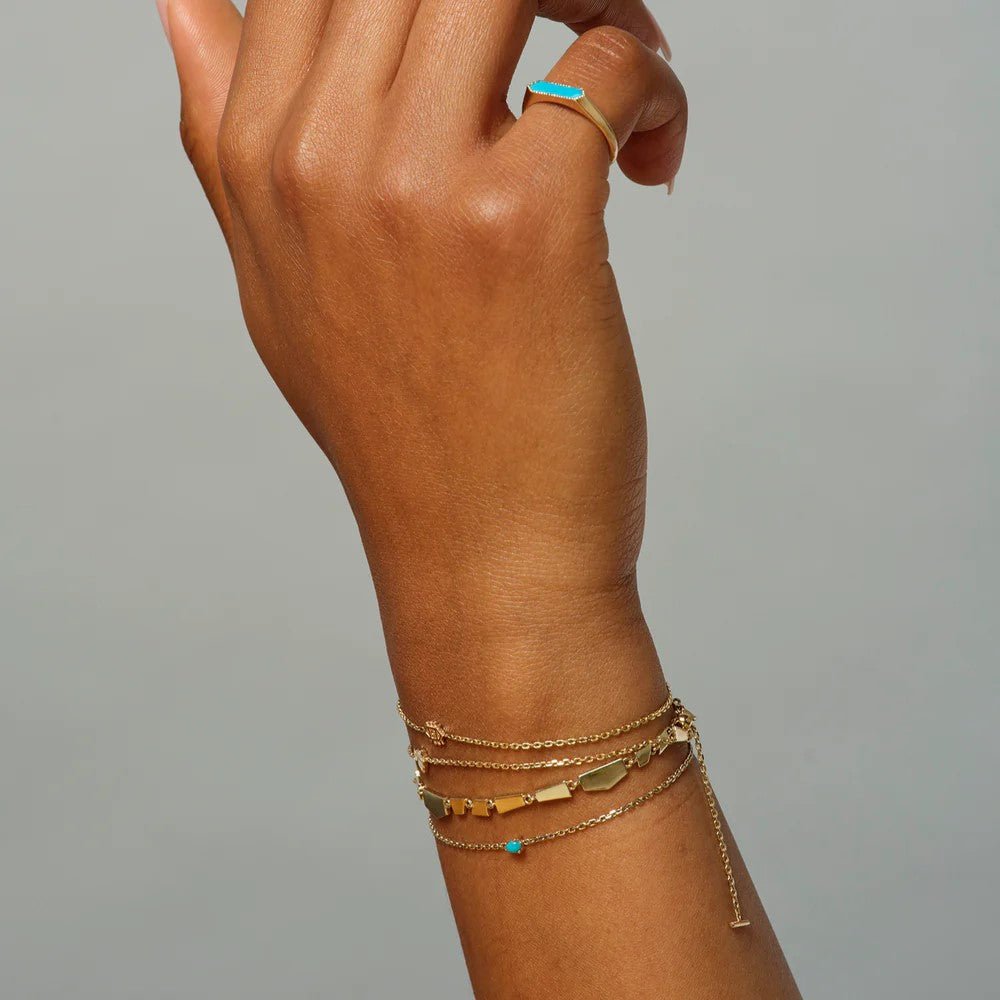 9K Gold &quot;Tesserae&quot; Multi-Shape Bracelet - Peridot Fine Jewelry - Metier by Tomfoolery