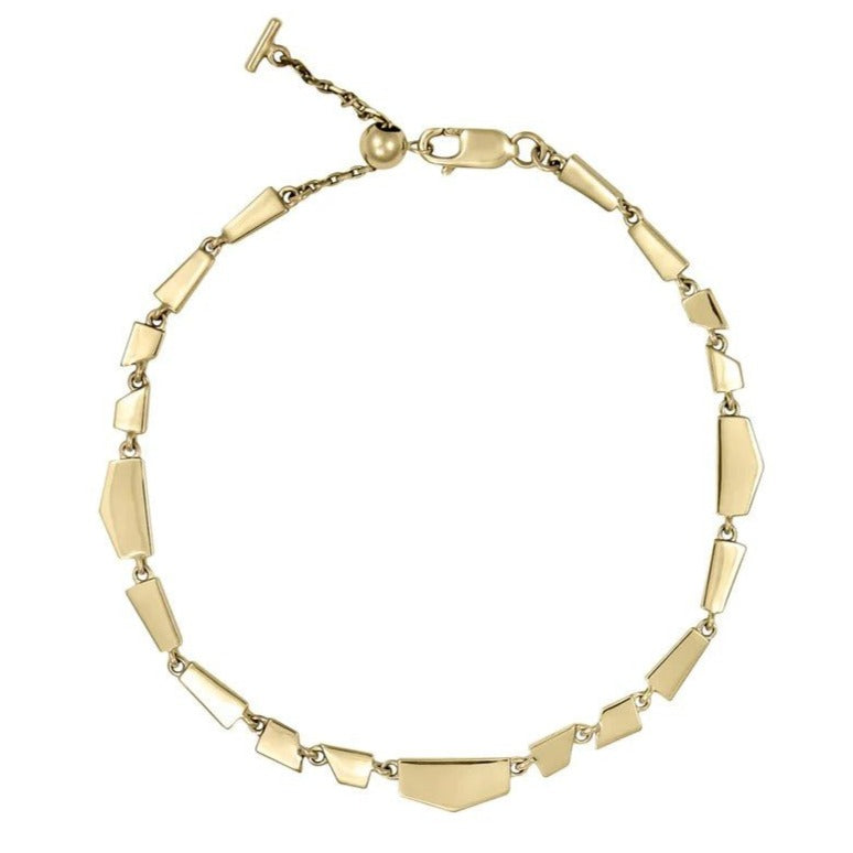 9K Gold &quot;Tesserae&quot; Multi-Shape Bracelet - Peridot Fine Jewelry - Metier by Tomfoolery