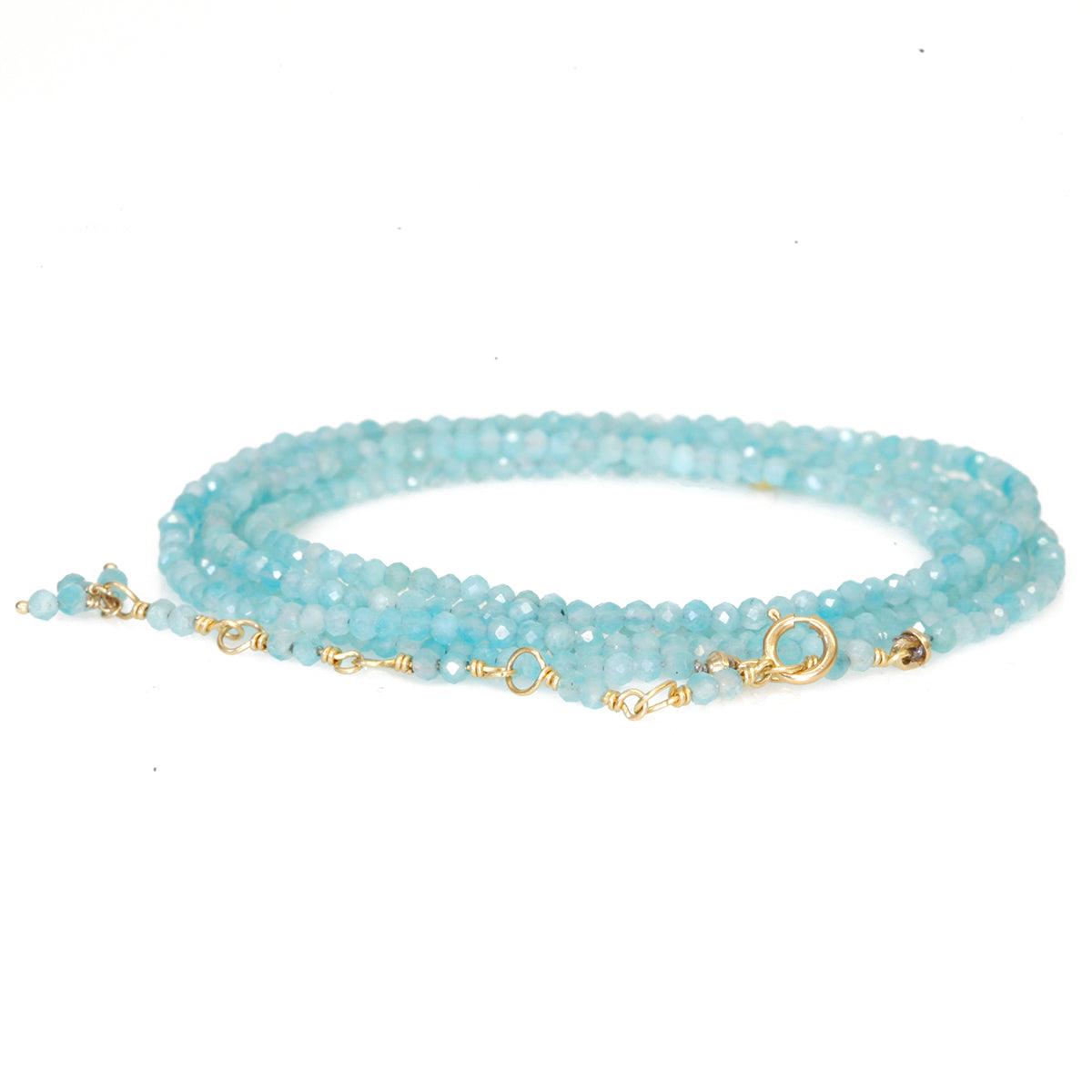 Amazonite Beaded Wrap Bracelet - Peridot Fine Jewelry - Anne Sportun