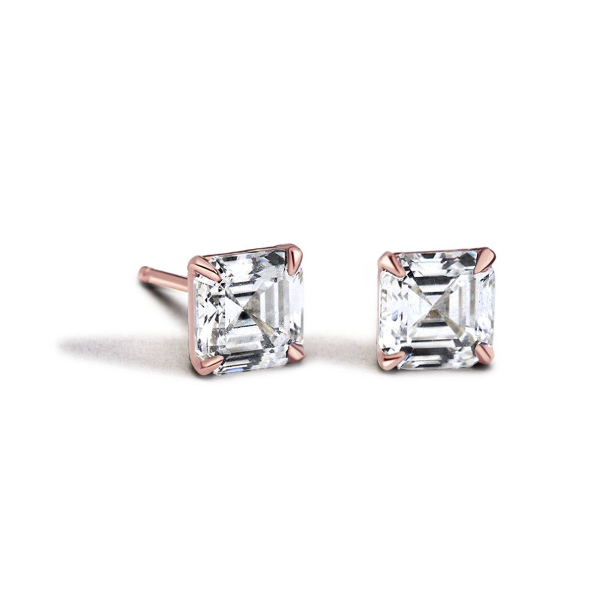 Asscher Prong-Set Diamond Studs - Peridot Fine Jewelry - ILA
