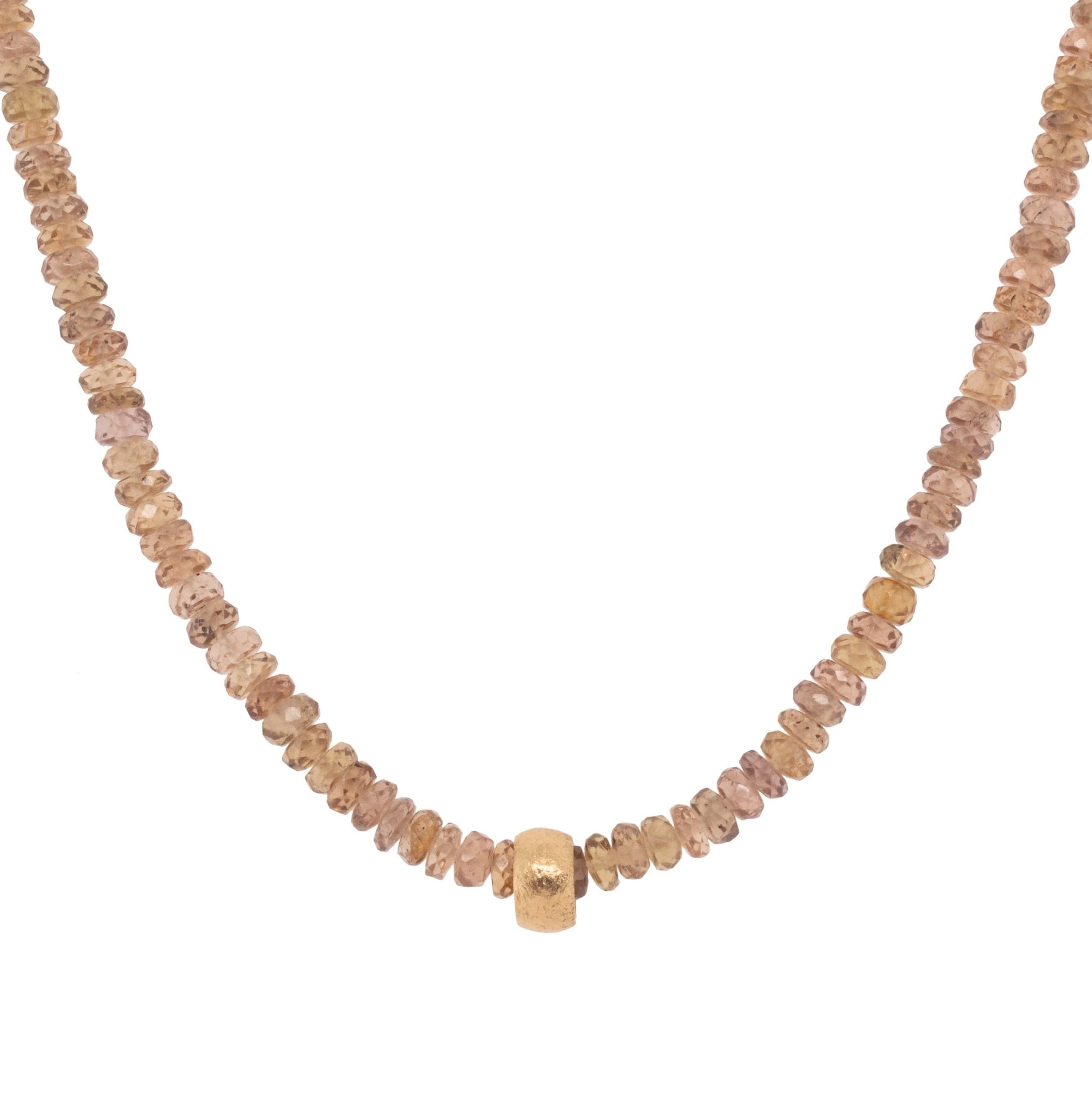 Brown Garnet &quot;Boulder&quot; Beaded Necklace - Peridot Fine Jewelry - Anne Sportun