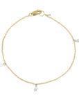 Chain Bracelet with Three Free - Set Pear - Shaped Diamonds - Peridot Fine Jewelry - TAP by Todd Pownell