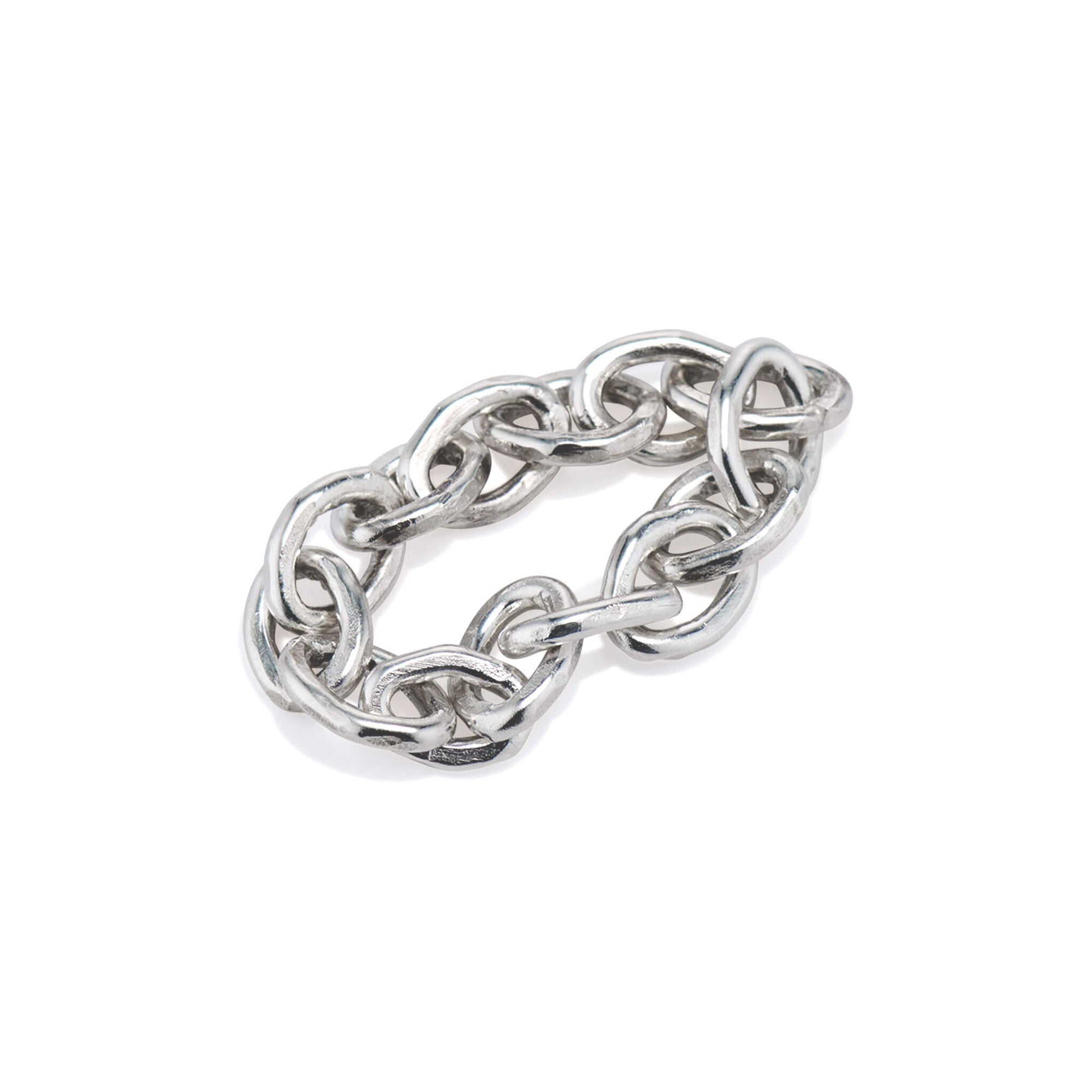 &quot;Dean&quot; Sterling Silver Handmade 16 Gauge Flexible Chain Ring - Peridot Fine Jewelry - Sarah Macfadden