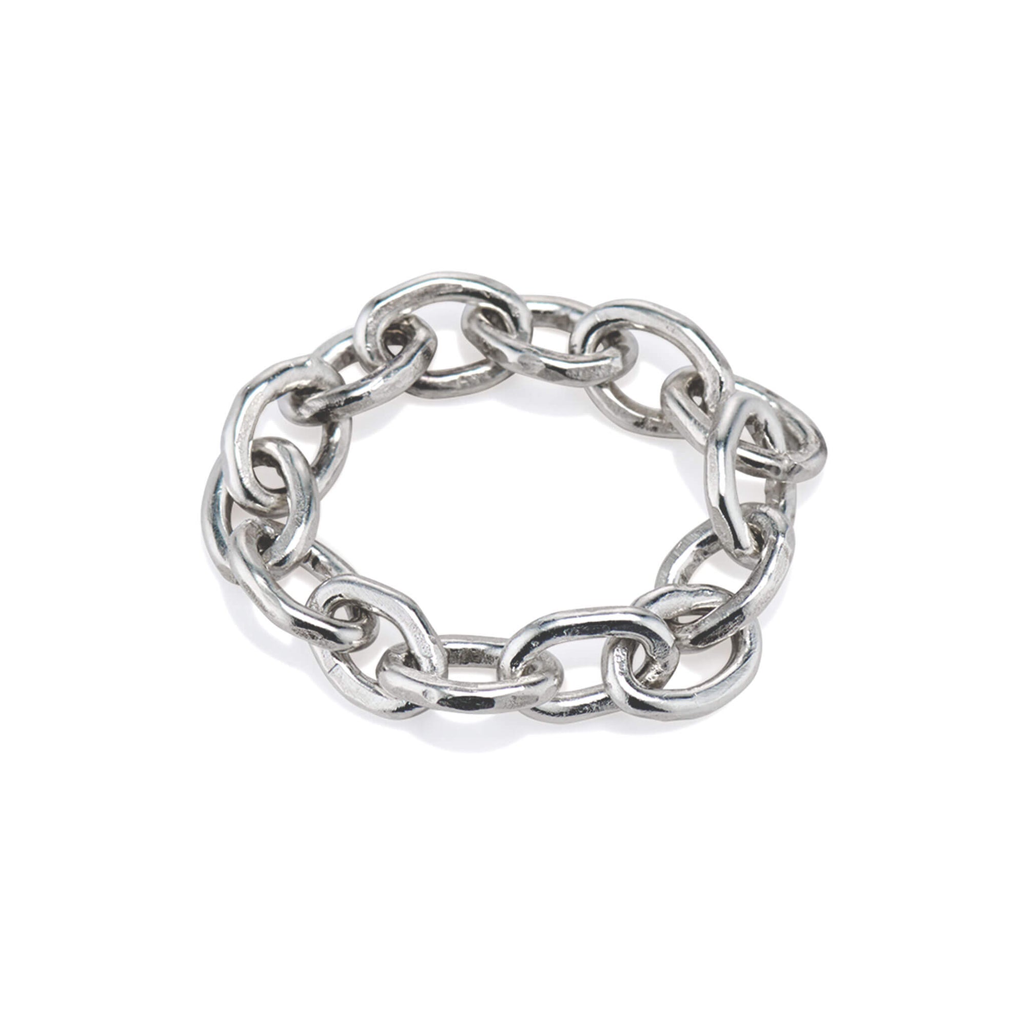 &quot;Dean&quot; Sterling Silver Handmade 16 Gauge Flexible Chain Ring - Peridot Fine Jewelry - Sarah Macfadden