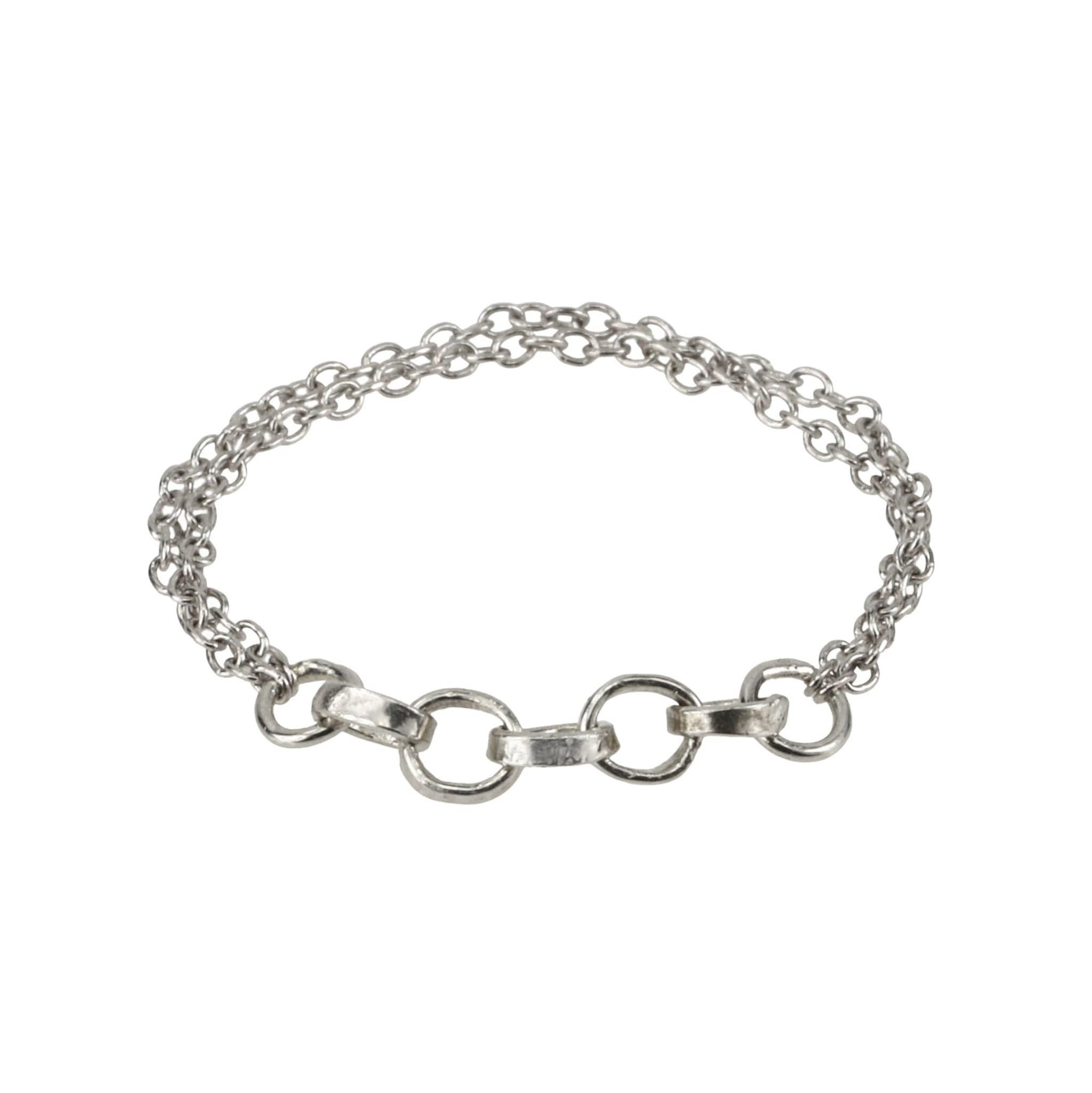 &quot;Delia&quot; Sterling Silver Flexible Chain and Link Ring - Peridot Fine Jewelry - Sarah Macfadden