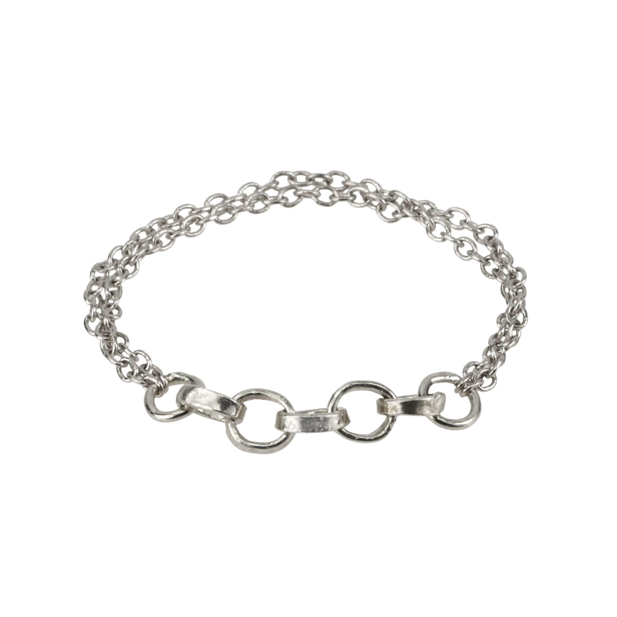 &quot;Delia&quot; Sterling Silver Flexible Chain and Link Ring - Peridot Fine Jewelry - Sarah Macfadden