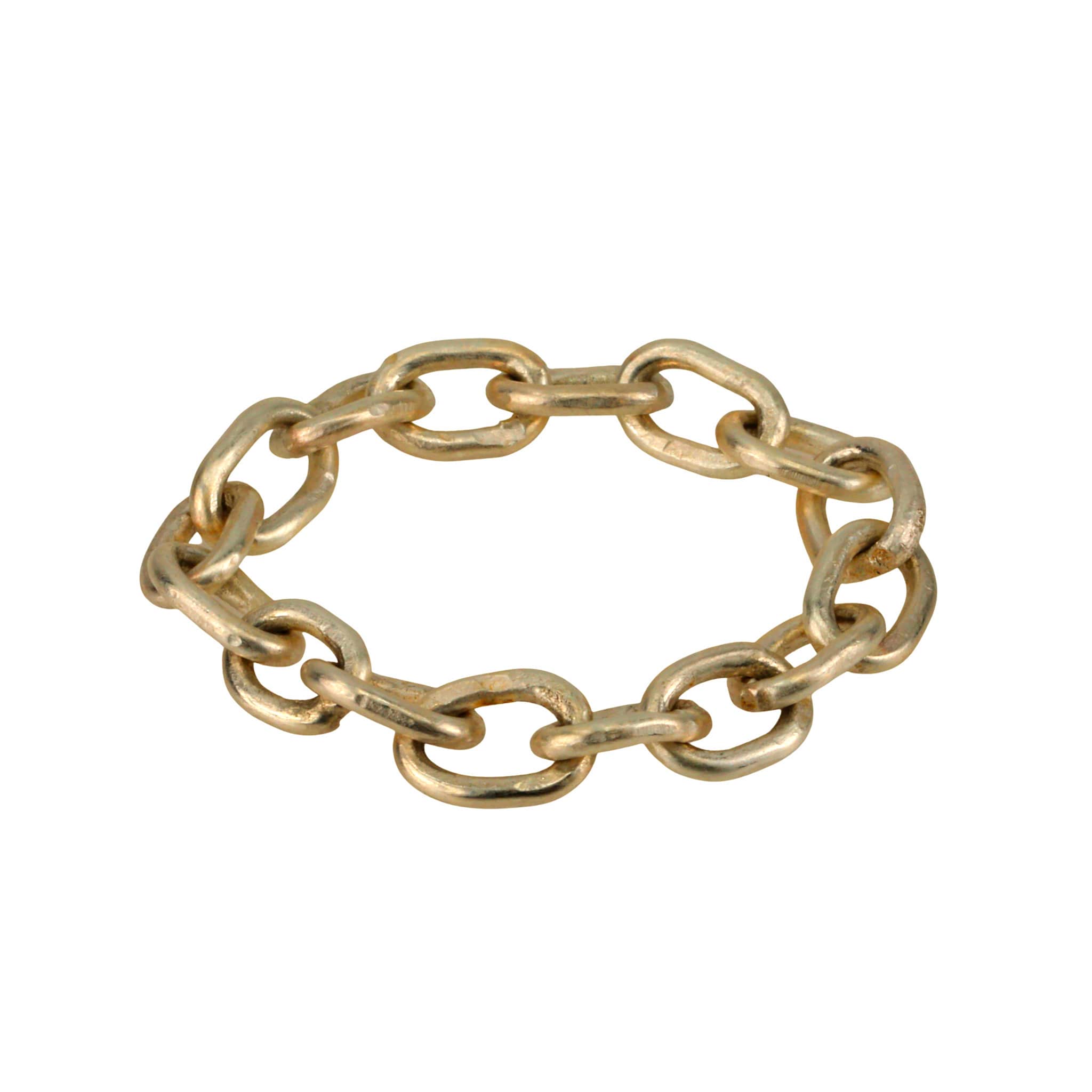 &quot;Diana&quot; Gold Handmade Flexible 18 Gauge Link Chain Ring - Peridot Fine Jewelry - Sarah Macfadden