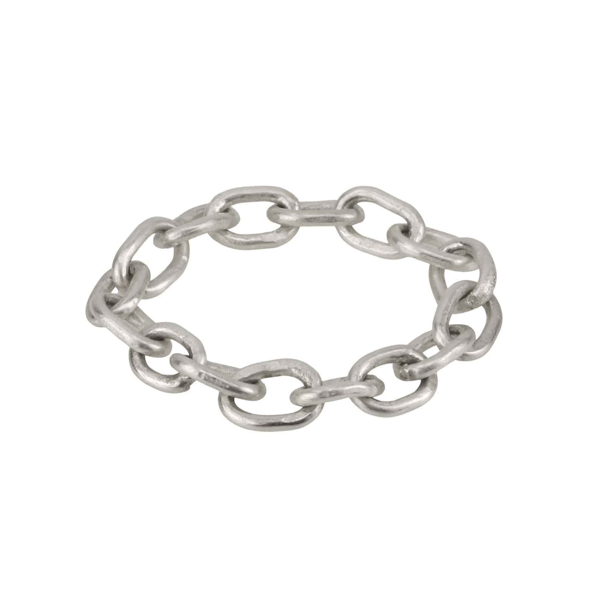 &quot;Diana&quot; Sterling Silver Handmade Flexible 18 Gauge Link Chain Ring - Peridot Fine Jewelry - Sarah Macfadden