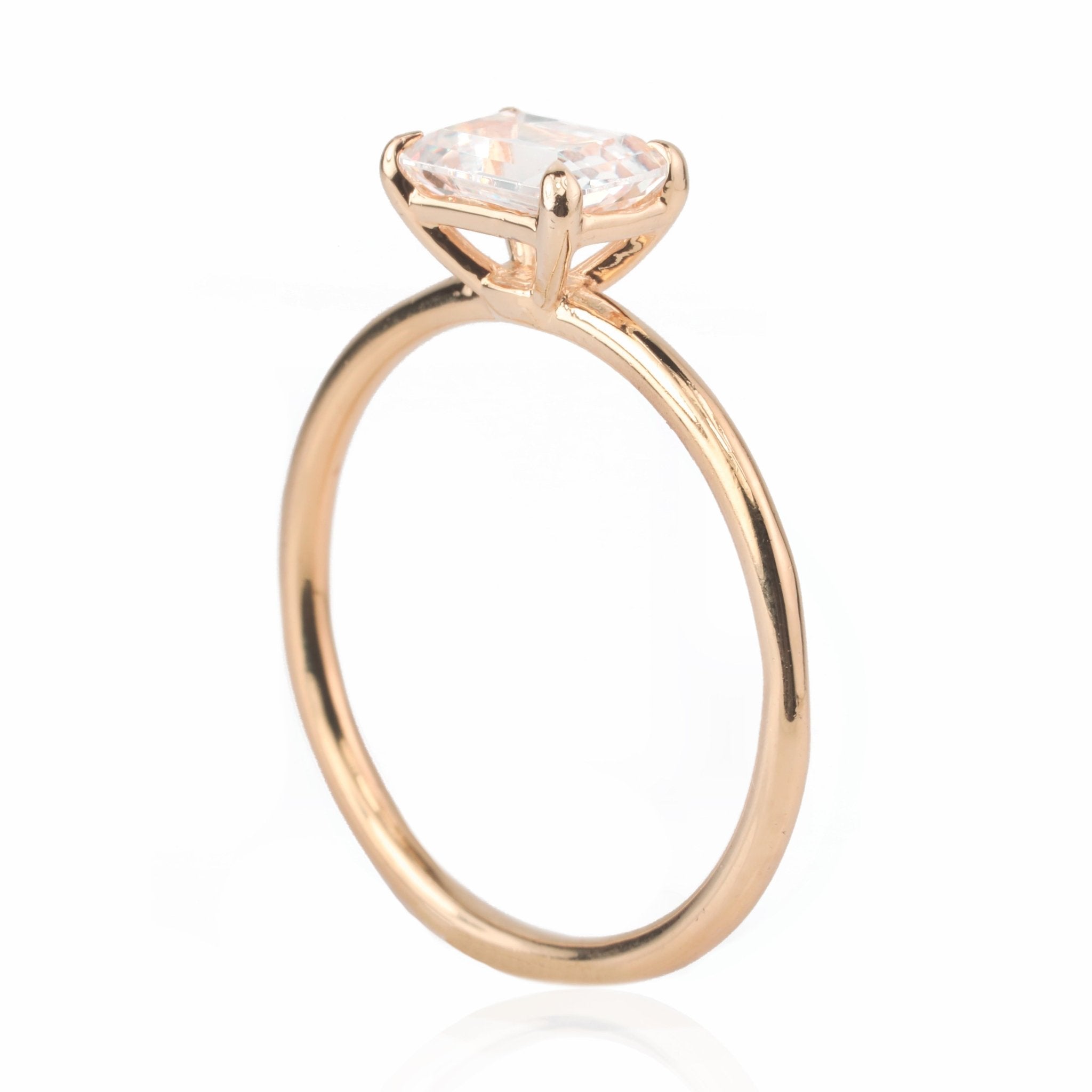 18K Rose Gold Emerald