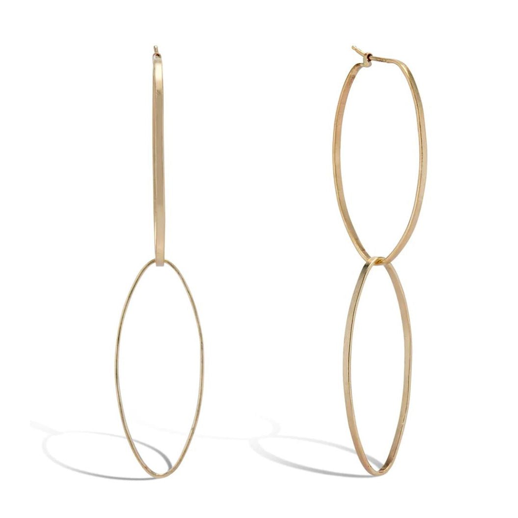 &quot;Elizabeth&quot; Gold Double Oval Hoop Earrings - Peridot Fine Jewelry - Sarah Macfadden