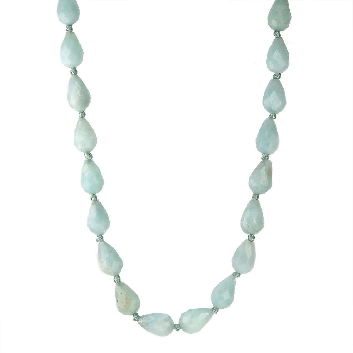Faceted Teardrop Amazonite Beaded Necklace