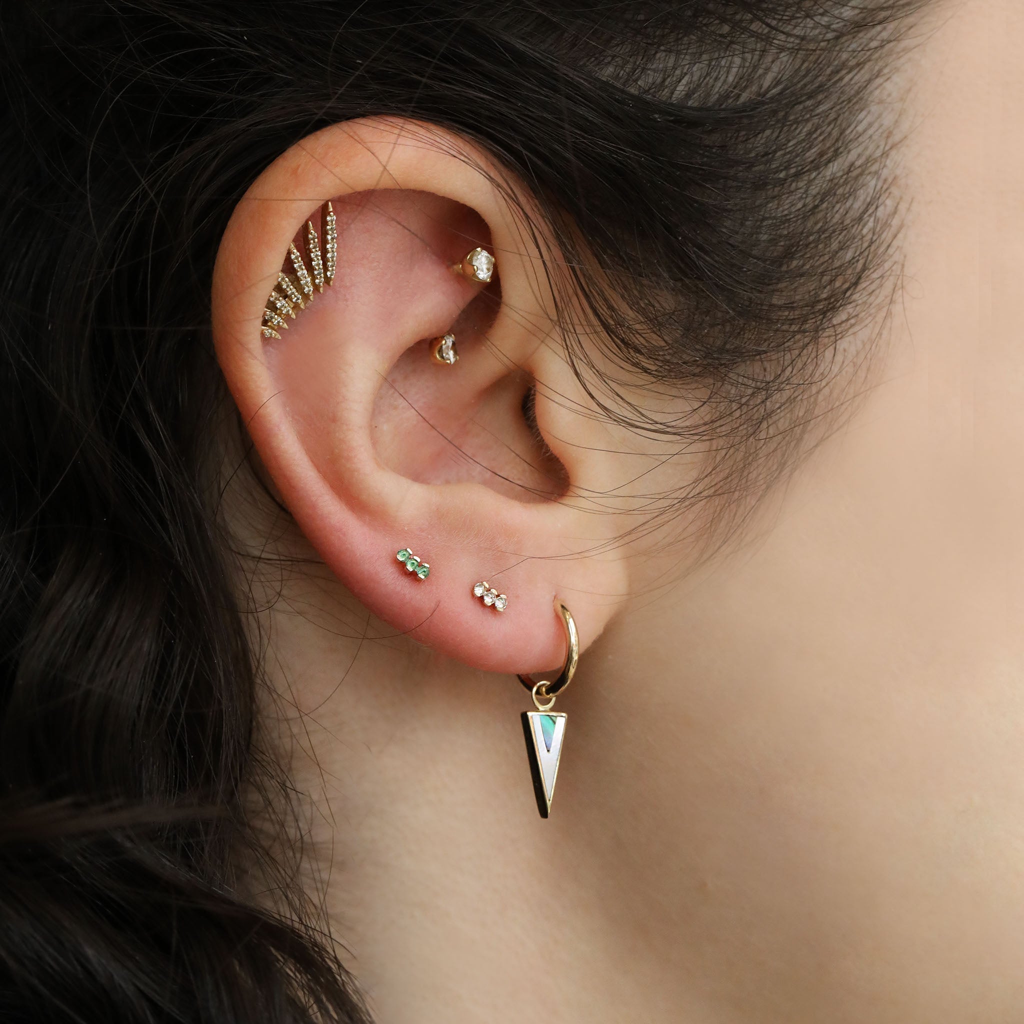 Flying Wing Earring with Diamonds - Peridot Fine Jewelry - Celine Daoust