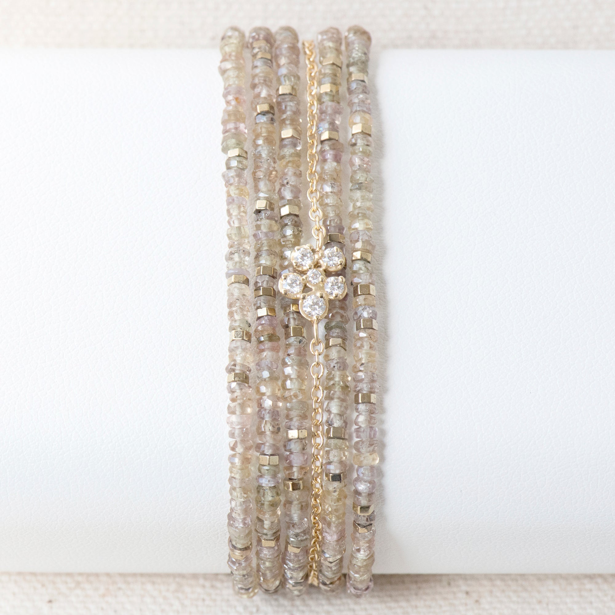 Gold and Diamond "Festival" Small Cluster Bracelet - Peridot Fine Jewelry - Anne Sportun