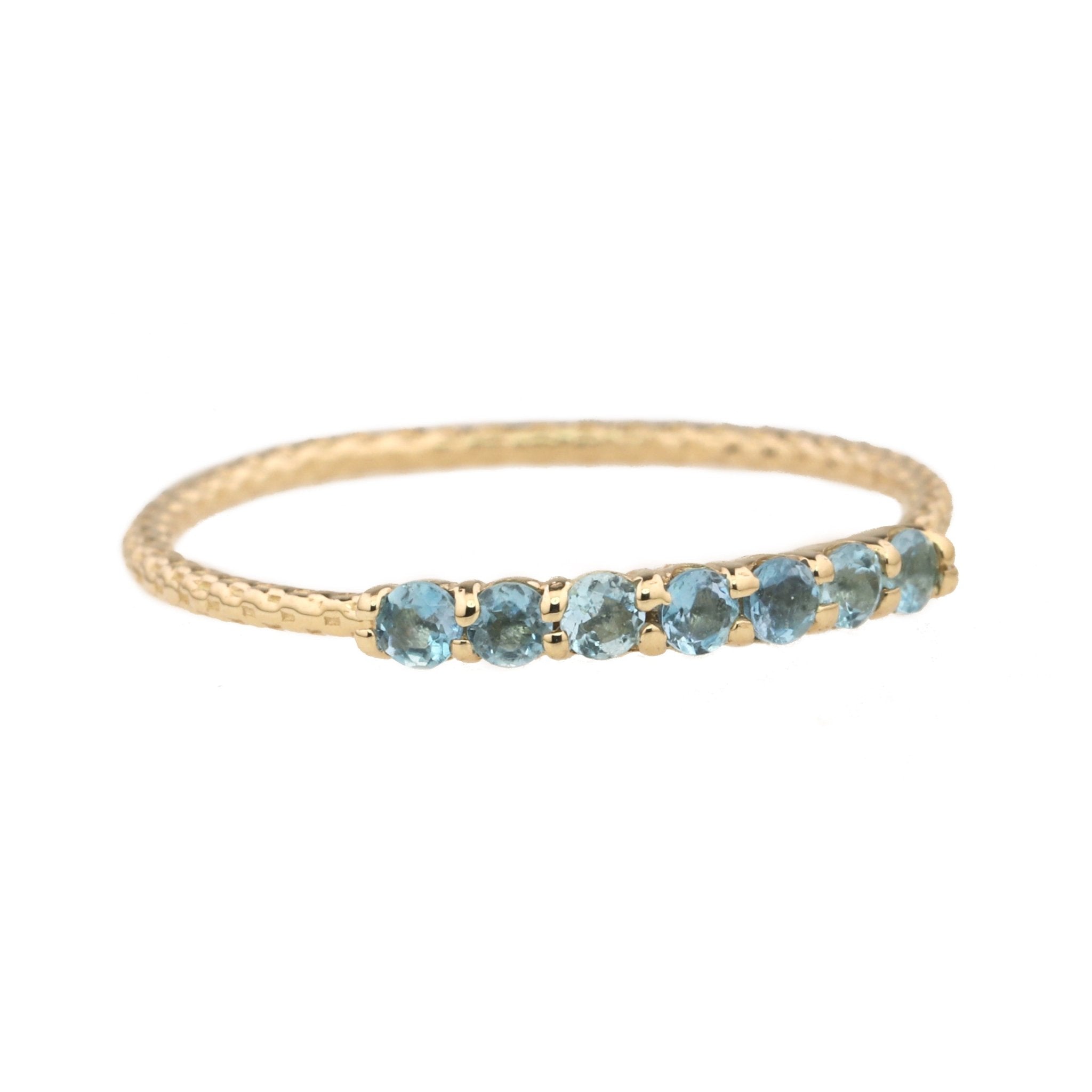 Jacquie Aiche Gold &quot;Antique Waif&quot; Ring with Aquamarines