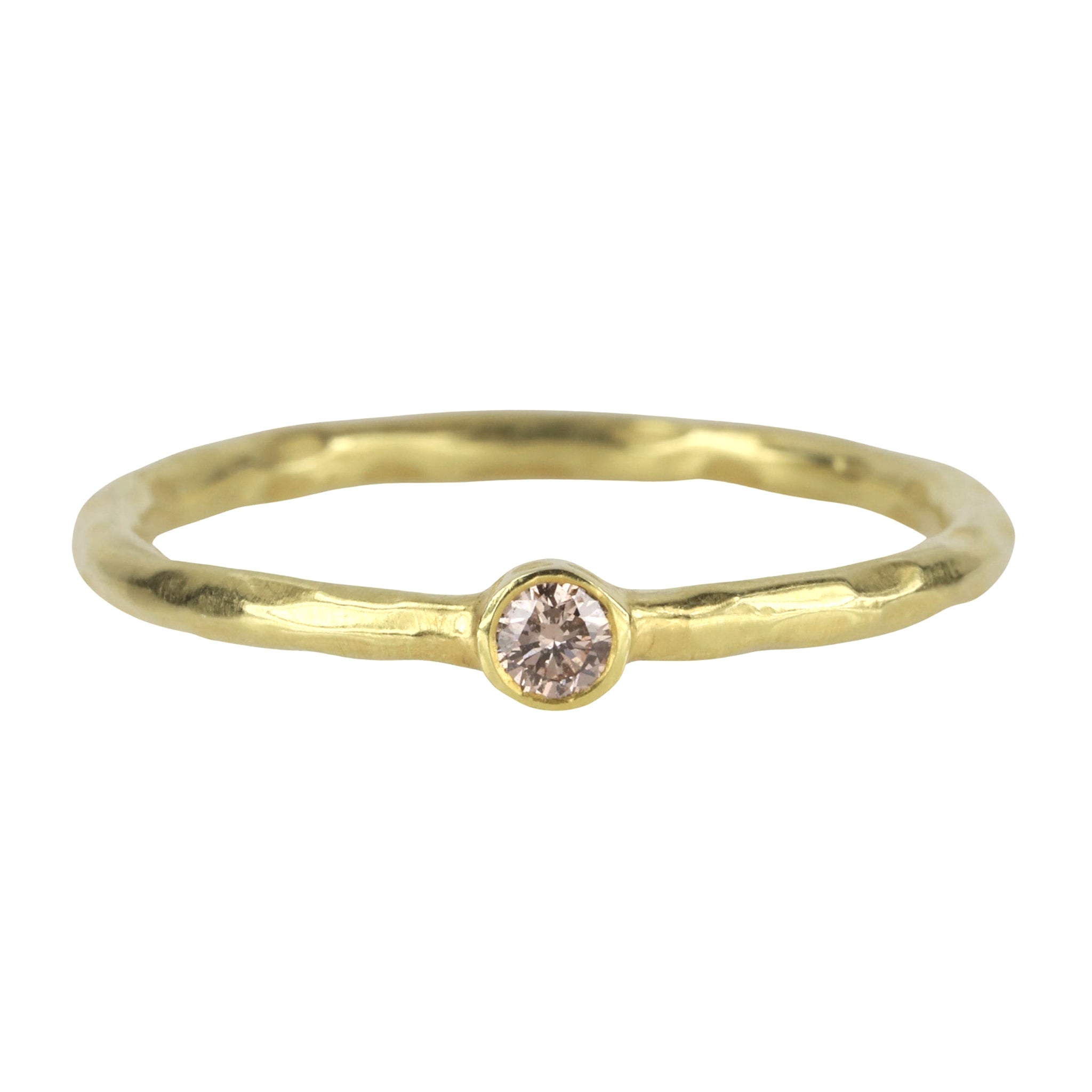 Gold Bezel-Set Fancy Light Pink Diamond Ring