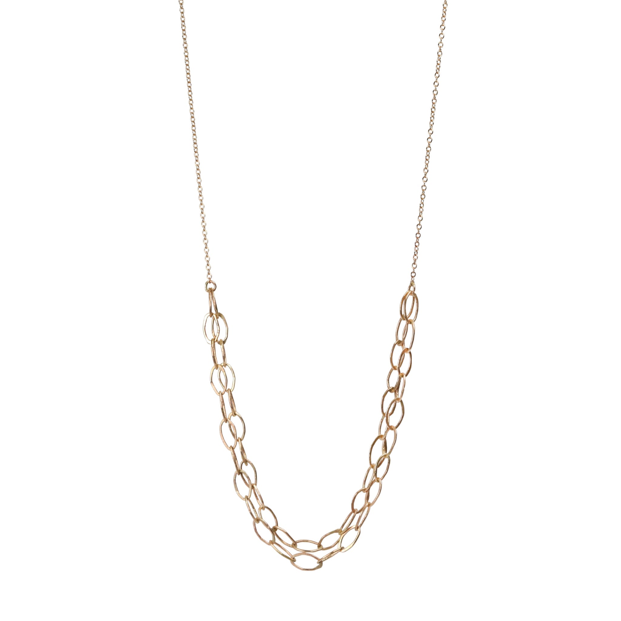 Gold &quot;Danielle&quot; Necklace with a Double Layer Oval Chain - Peridot Fine Jewelry - Sarah Macfadden