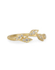 Gold Five Leaf Curve Ring with Diamonds - Peridot Fine Jewelry - Yasuko Azuma