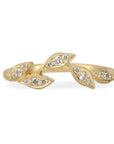 Gold Five Leaf Curve Ring with Diamonds - Peridot Fine Jewelry - Yasuko Azuma