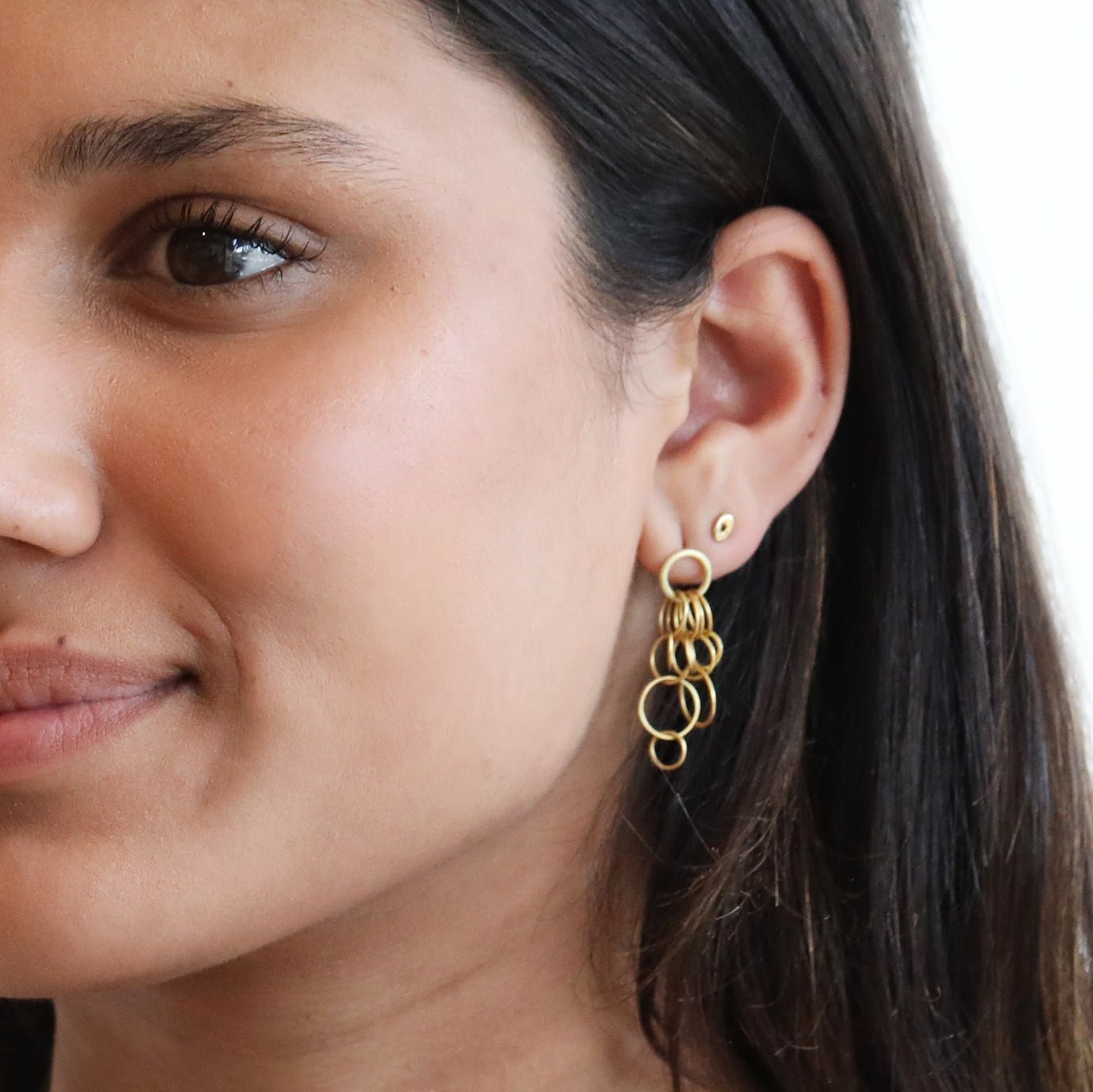 Johanna Brierly Gold &quot;Freckle&quot; Lucky Stone Studs