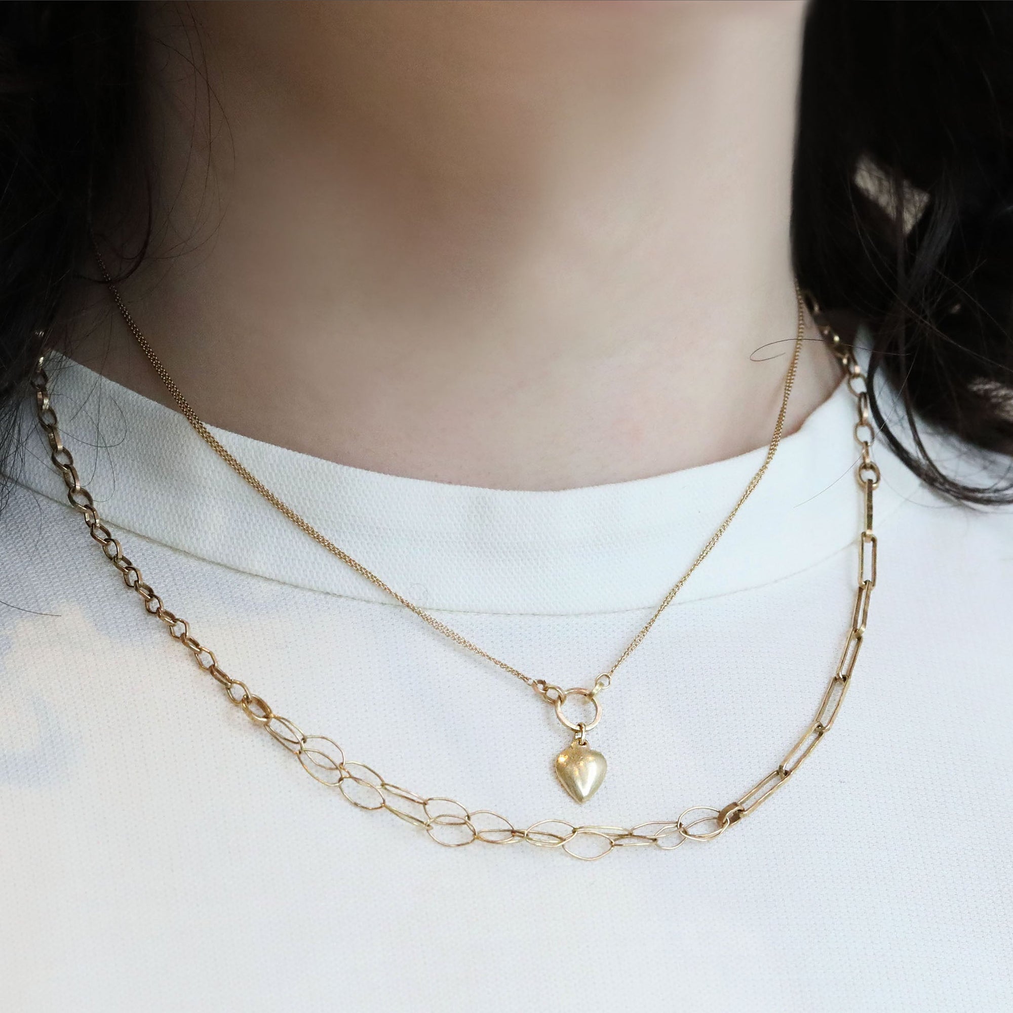 Gold Handmade &quot;Tori&quot; Mixed Chain Necklace - Peridot Fine Jewelry - Sarah Macfadden