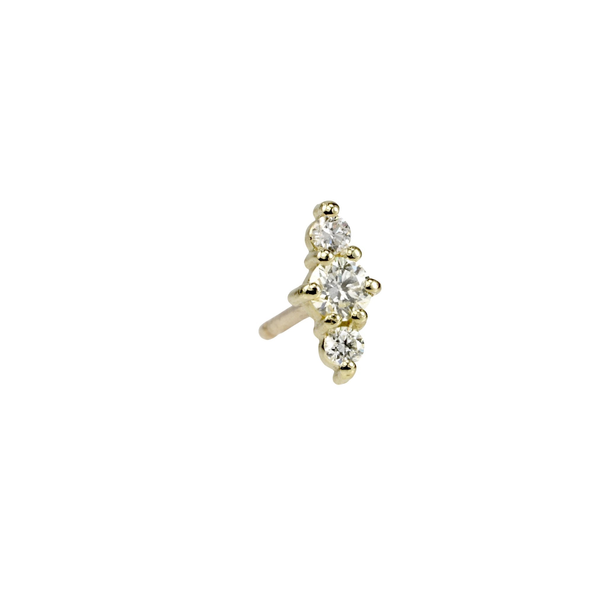 ILA Gold &quot;Hanley&quot; Triple Diamond Stud
