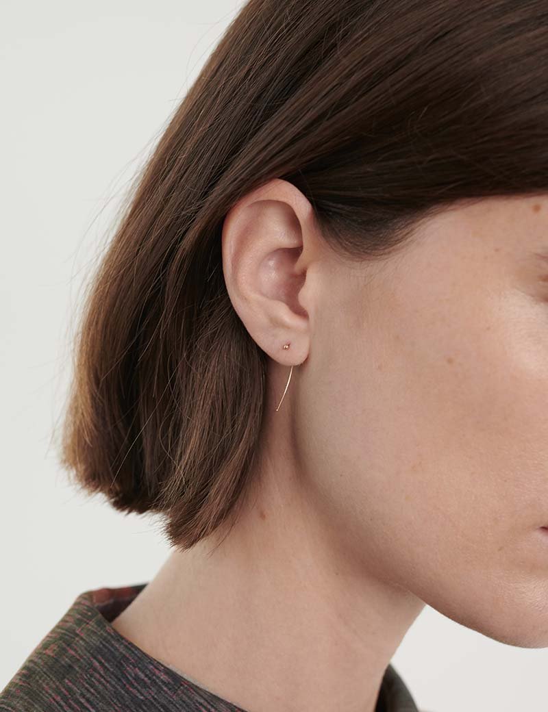 Kathleen Whitaker Gold &quot;Hook&quot; Earrings