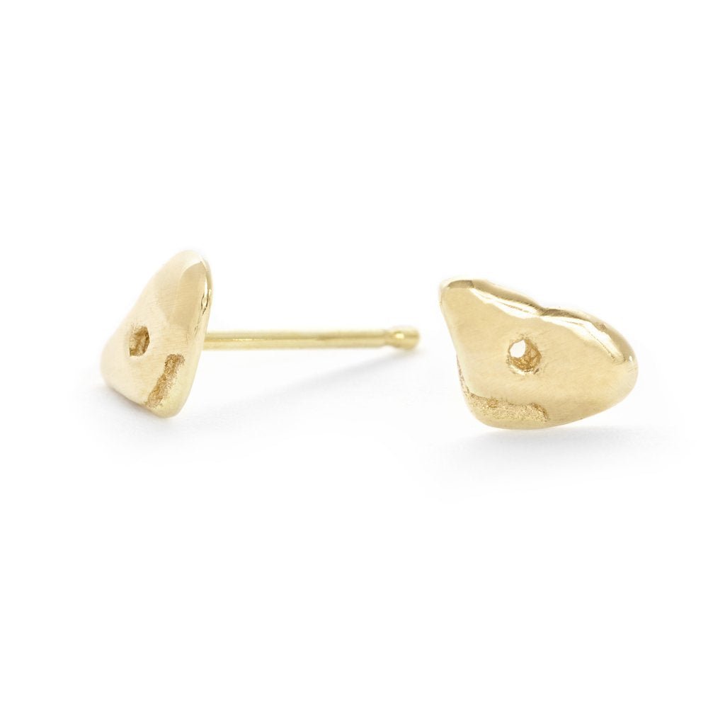 Gold &quot;Ledge&quot; Lucky Stone Stud Earrings - Peridot Fine Jewelry - Johanna Brierley