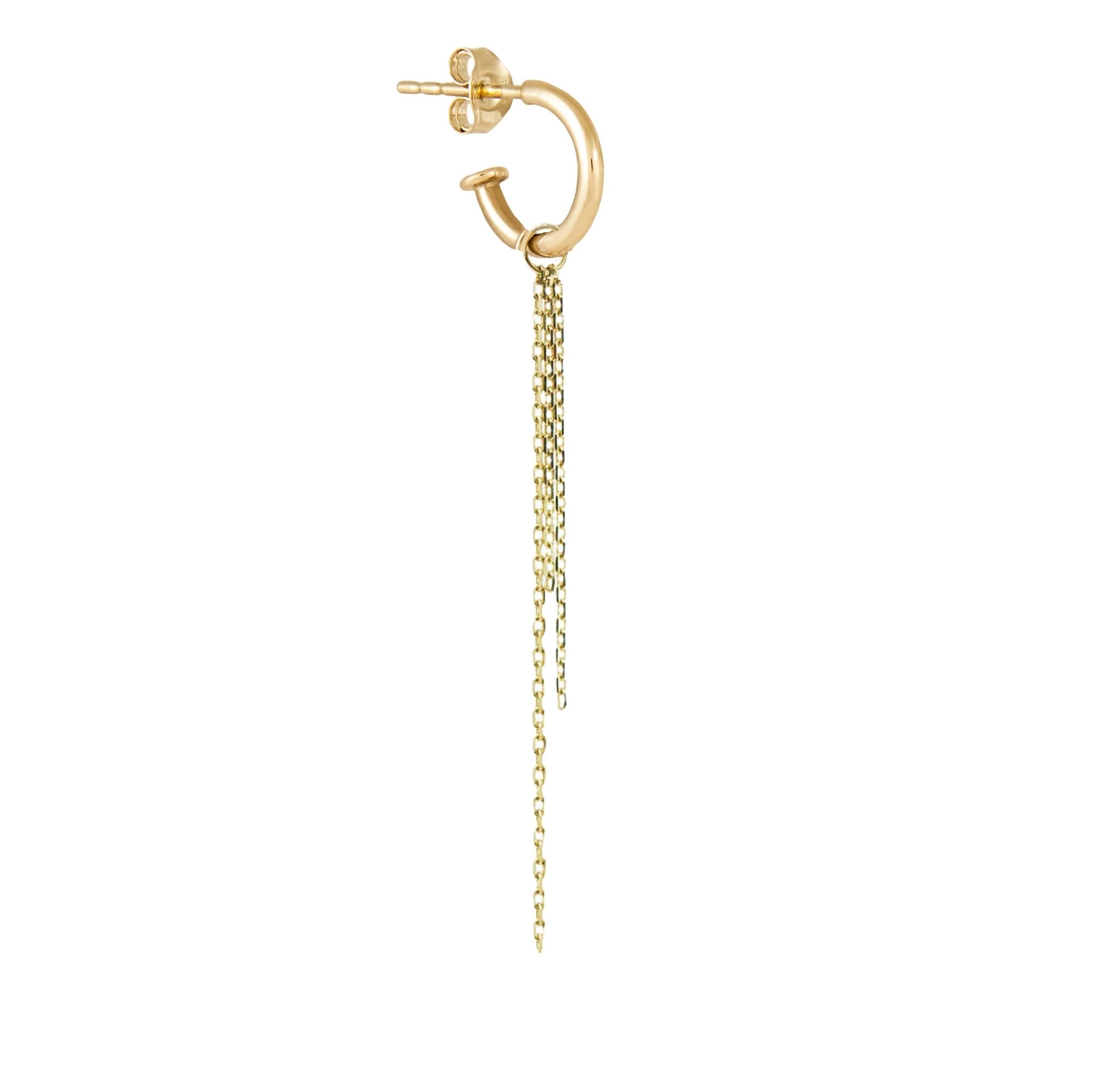 Gold Multi Chain Drop Hoop - Peridot Fine Jewelry - Metier by Tomfoolery