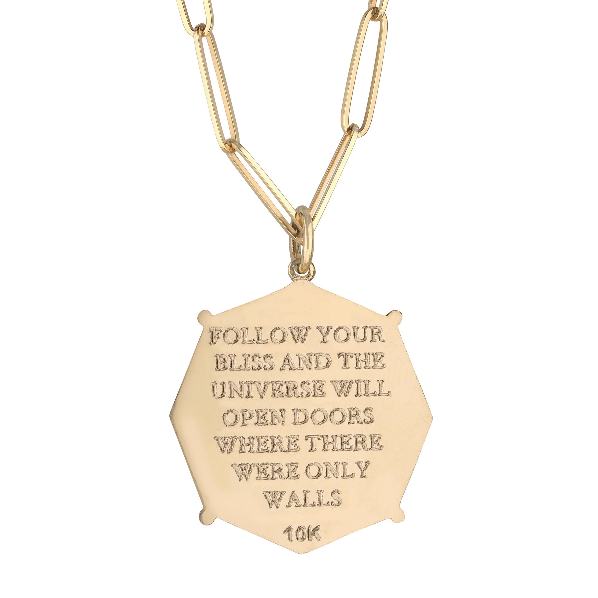 Zahava Gold Octagon &quot;Bliss&quot; Pendant with Marquise Diamond