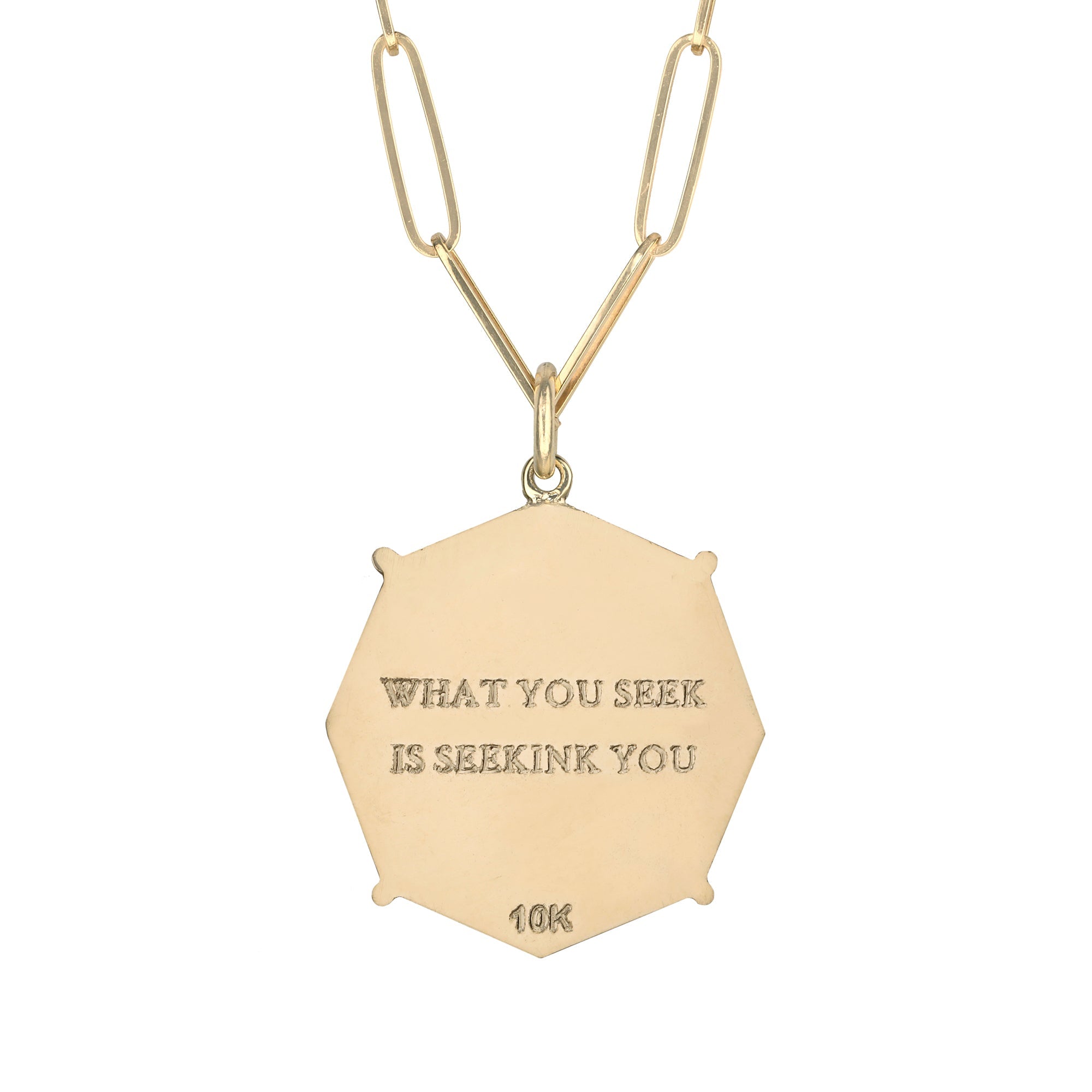 Zahava Gold Octagon &quot;Seek&quot; Pendant with Diamond