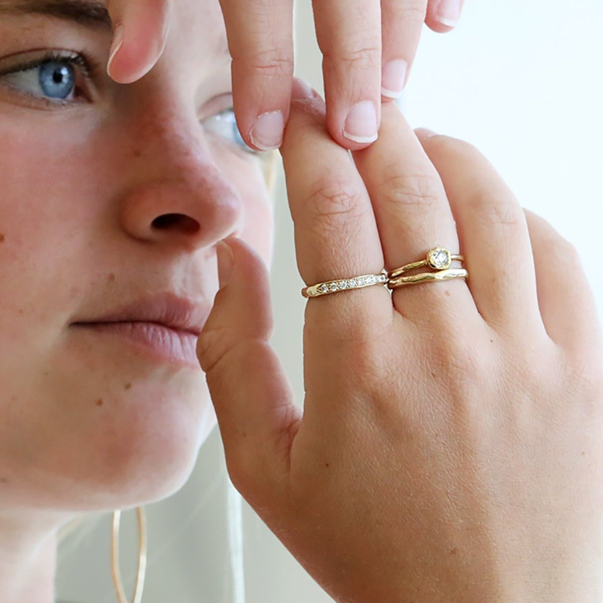 Johanna Brierley Gold Organic Bezel-Set Mine-Cut Diamond Ring