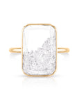 Gold Rectangular Diamond "Shake" Ring - Peridot Fine Jewelry - Moritz Glik