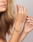 Gold Rectangular Diamond "Shake" Ring - Peridot Fine Jewelry - Moritz Glik