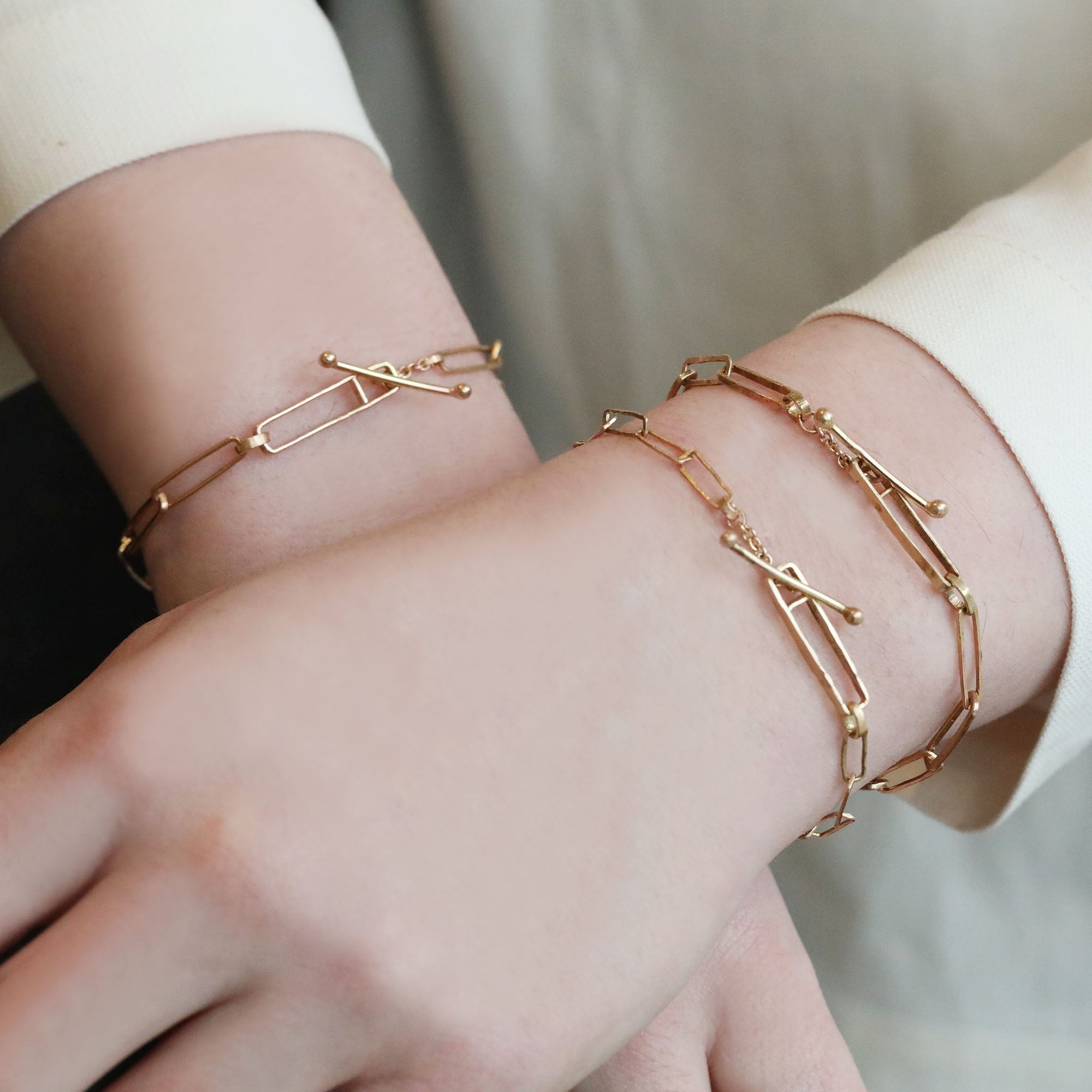 Gold &quot;Sweetie&quot; Bracelet Featuring Delicate Handmade Chain Links - Peridot Fine Jewelry - Sarah Macfadden