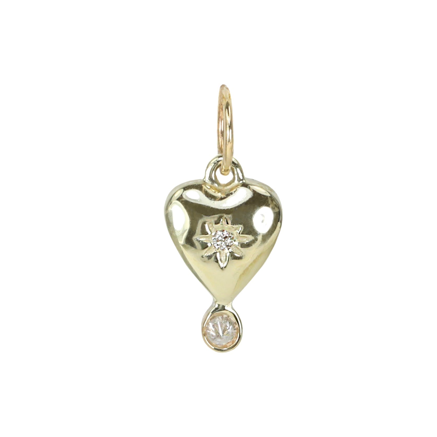Gold Turquoise &quot;Byrdie&quot; Heart Pendant with Diamond Detail
