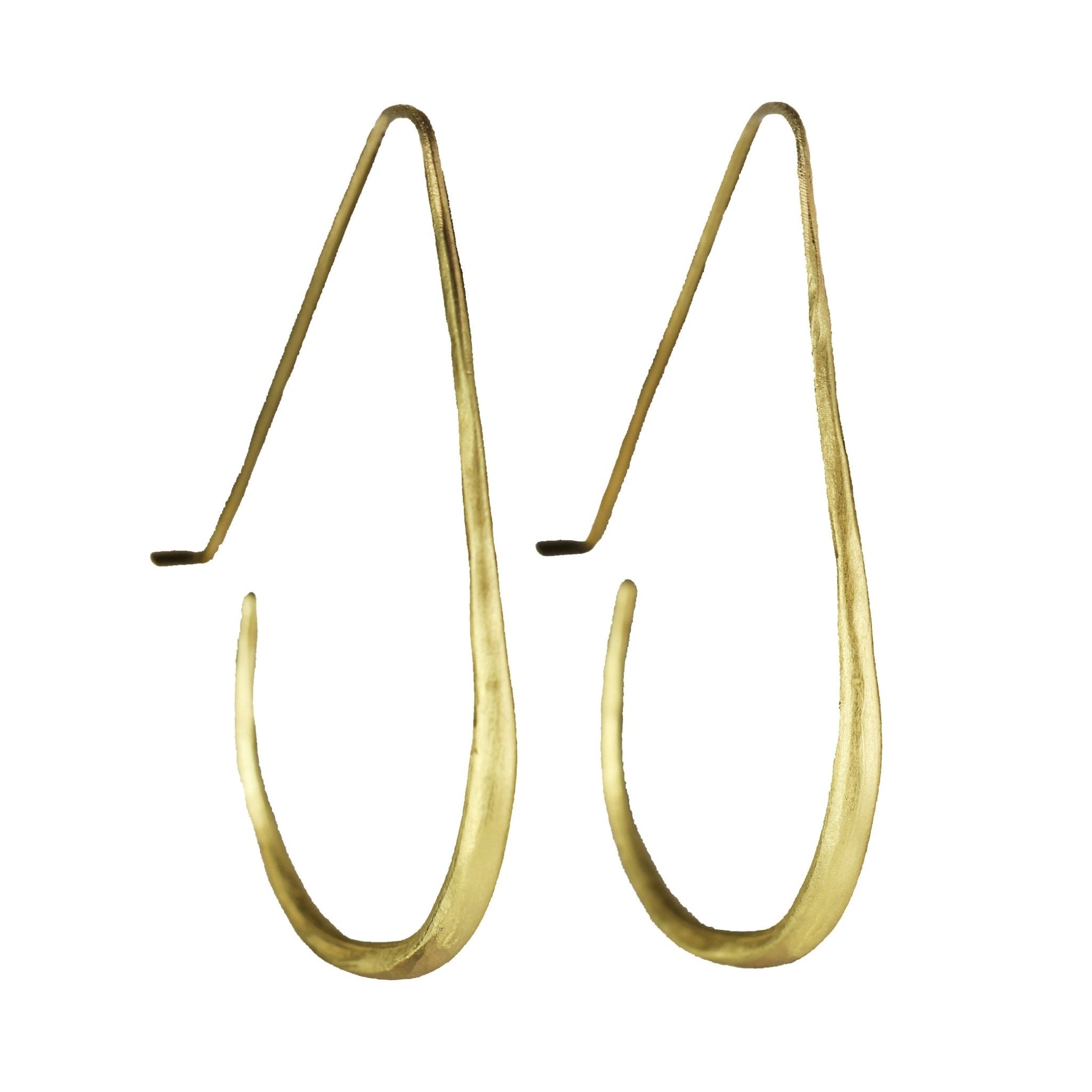 Rosanne Pugliese Gold Vintage Elongated Hoop Earrings