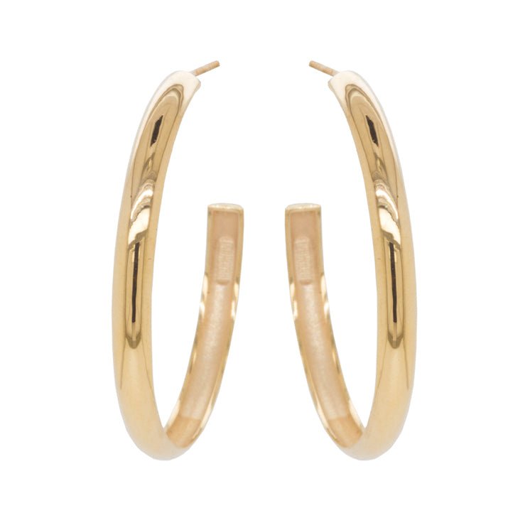 Zoe Chicco Gold Wide &quot;Half Round&quot; Large Hoops