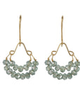 Green Mystic Quartz Beaded "Double Hoop" Earrings - Peridot Fine Jewelry - Debbie Fisher