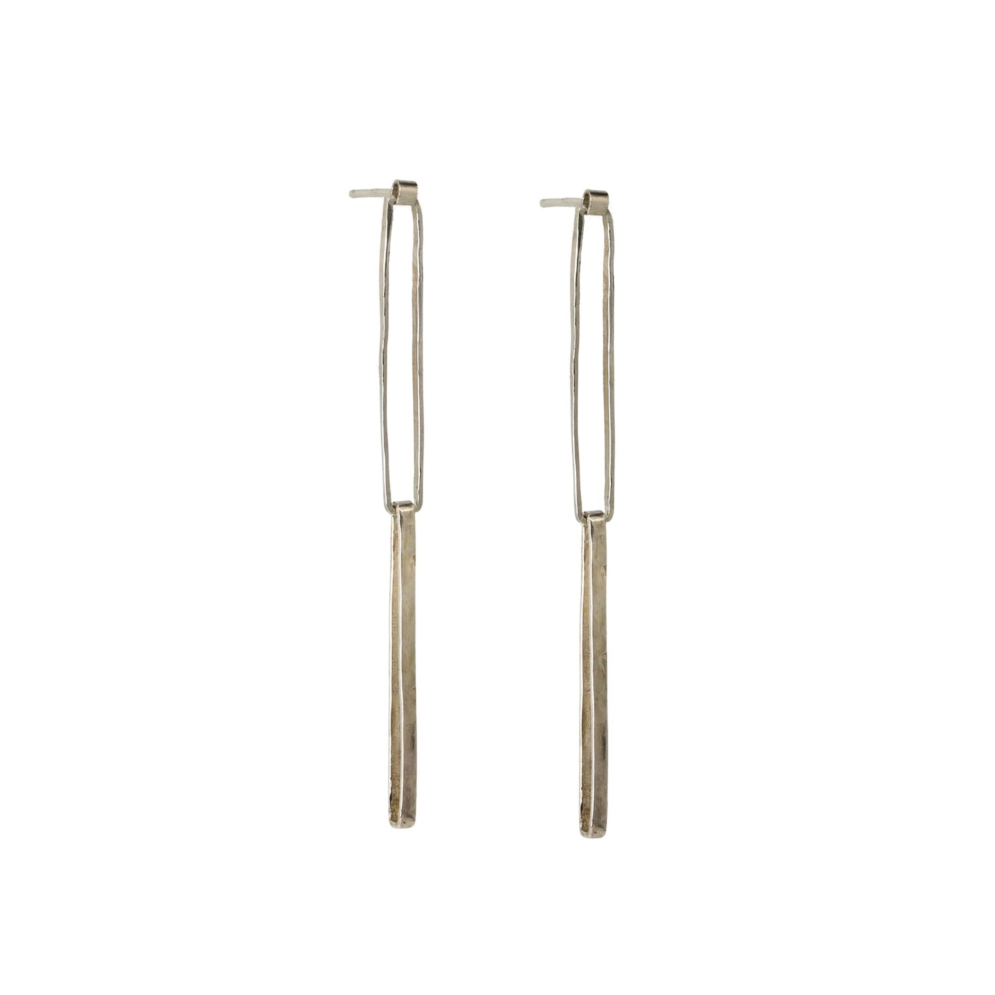 &quot;Jessie&quot; Sterling Silver Double Rectangular Link Earrings - Peridot Fine Jewelry - Sarah Macfadden