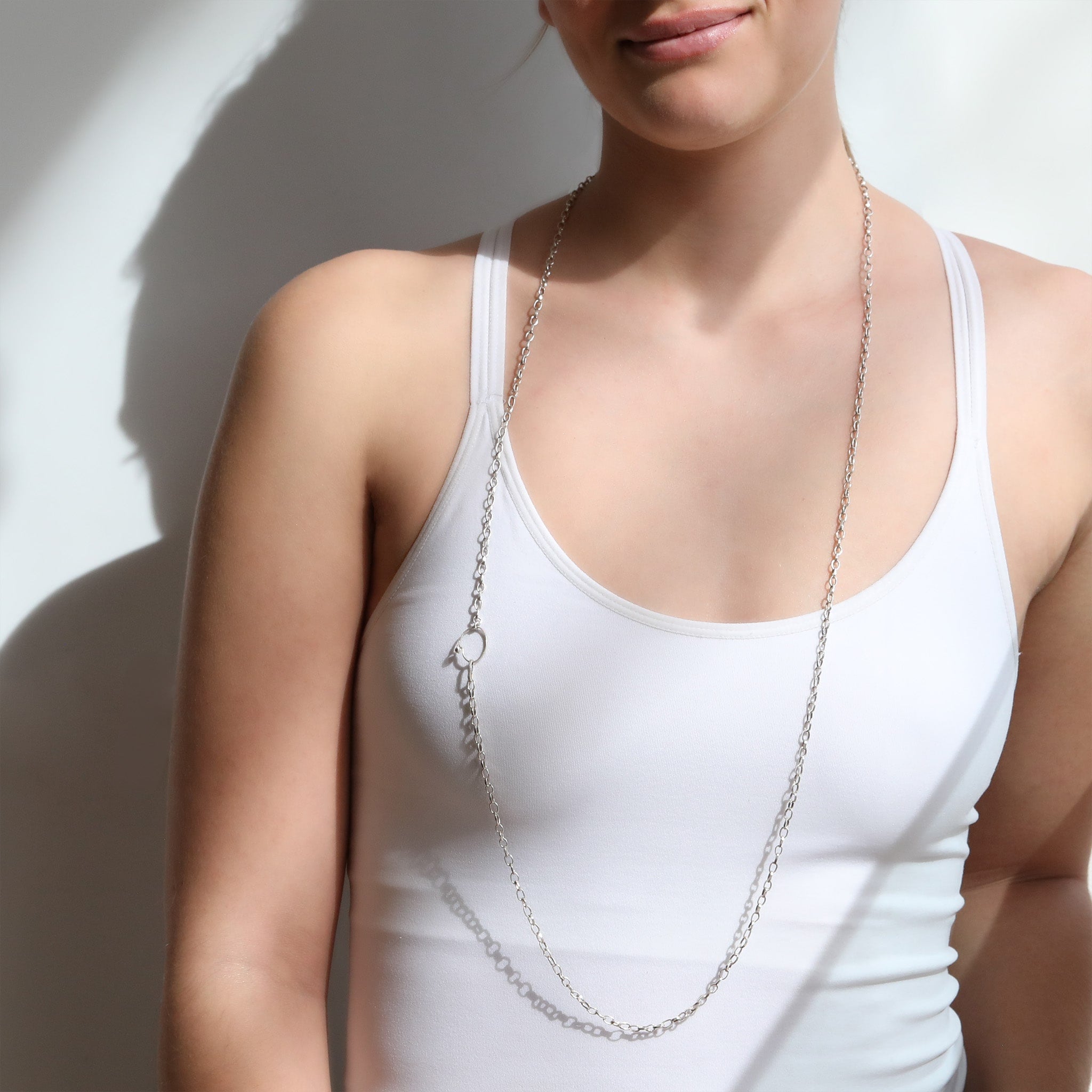 &quot;Kali&quot; Sterling Silver Small Oval Link Necklace - Peridot Fine Jewelry - Sarah Macfadden