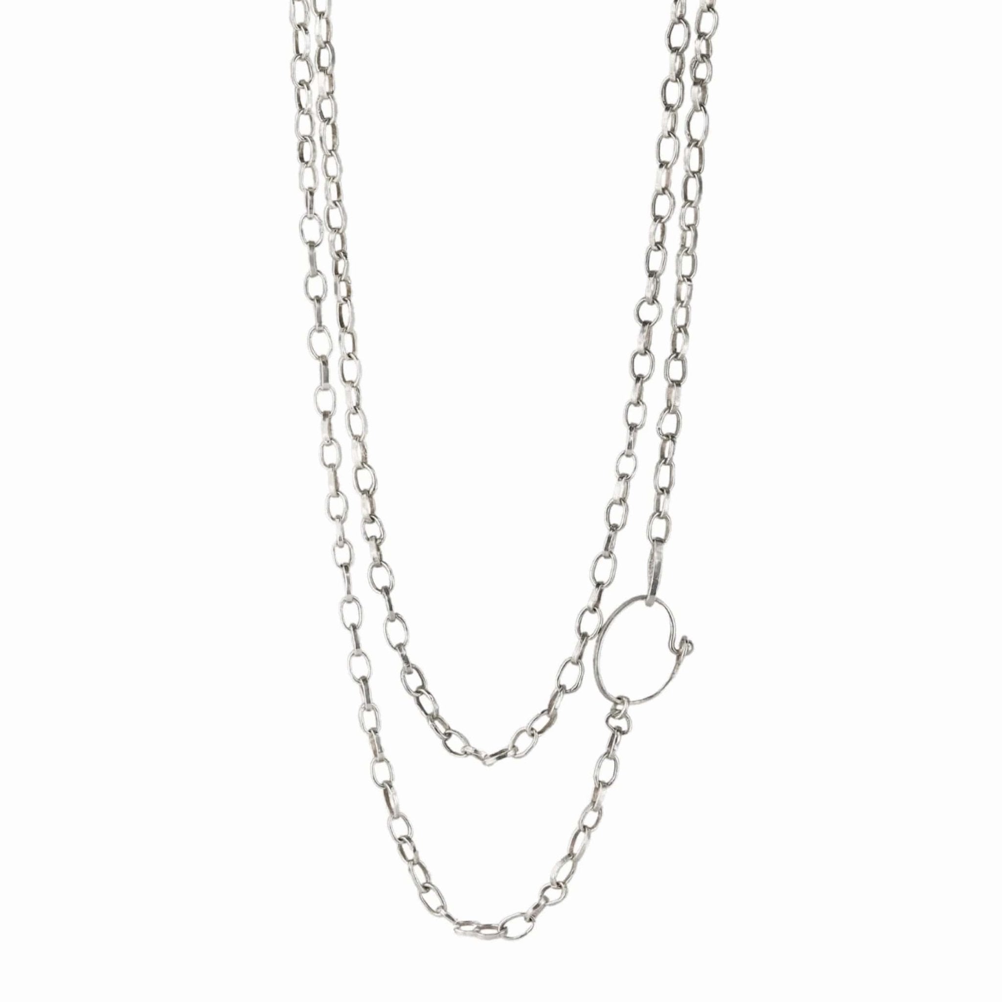 &quot;Kali&quot; Sterling Silver Small Oval Link Necklace - Peridot Fine Jewelry - Sarah Macfadden