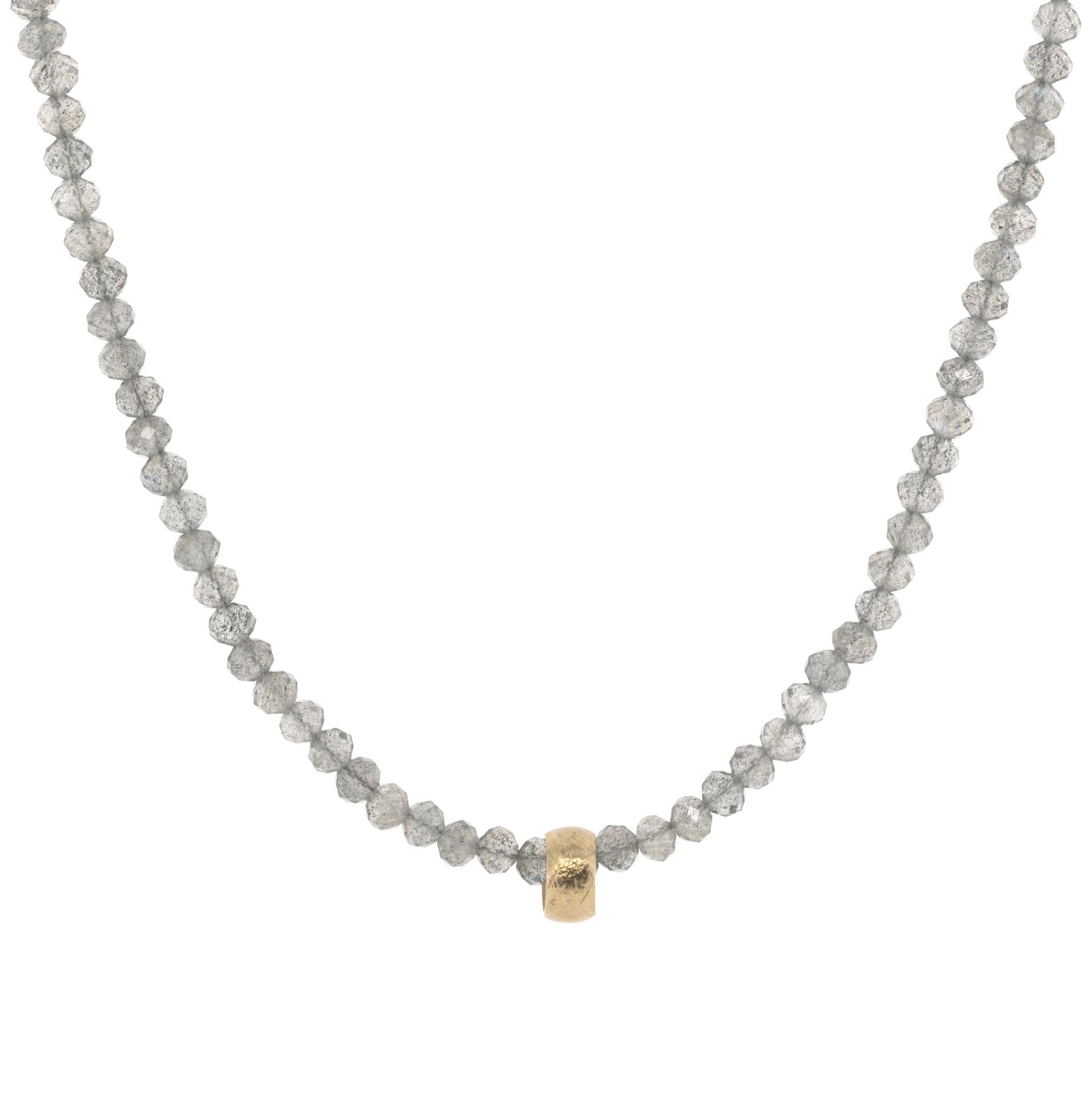 Labradorite &quot;Boulder&quot; Beaded Necklace - Peridot Fine Jewelry - Anne Sportun