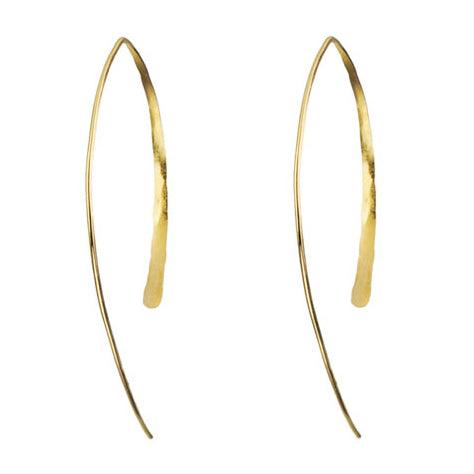 Large Gold &quot;Wishbone&quot; Earrings