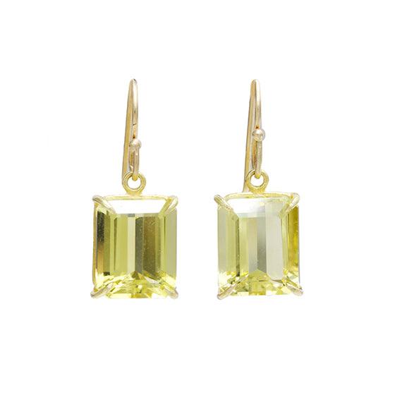 Rosanne Pugliese Lemon Citrine Emerald Cut Earrings